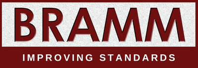 BRAMM logo in red and white with the tagline “Improving Standards” beneath.